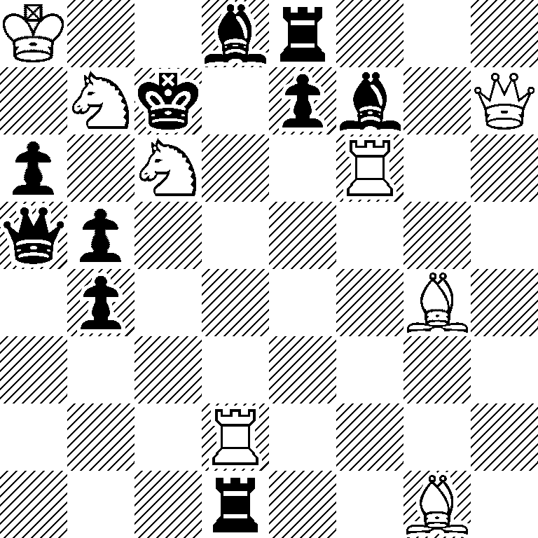 K2br3/1Nk1pb1Q/p1N2R2/qp6/1p4B1/8/3R4/3r2B1