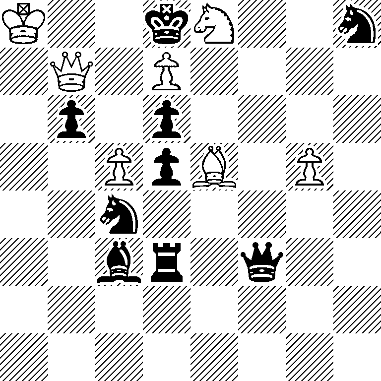 K2kN2n/1Q1P4/1p1p4/2PpB1P1/2n5/2br1q2/8/8