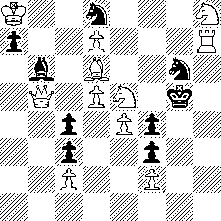 K2n3N/p2P3R/1b1B2n1/1Q1PN1k1/2p1Pp2/2p2p2/2P2P2/8