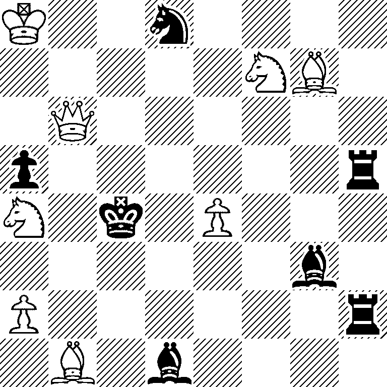 K2n4/5NB1/1Q6/p6r/N1k1P3/6b1/P6r/1B1b4