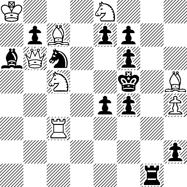 K3N3/1pB1pp2/bQn2p2/2N2k1B/4pp1P/2R5/7p/6r1