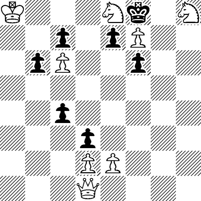 K3Nk1N/2p1pP2/1pP2p2/8/2p5/3p4/3PP3/3Q4