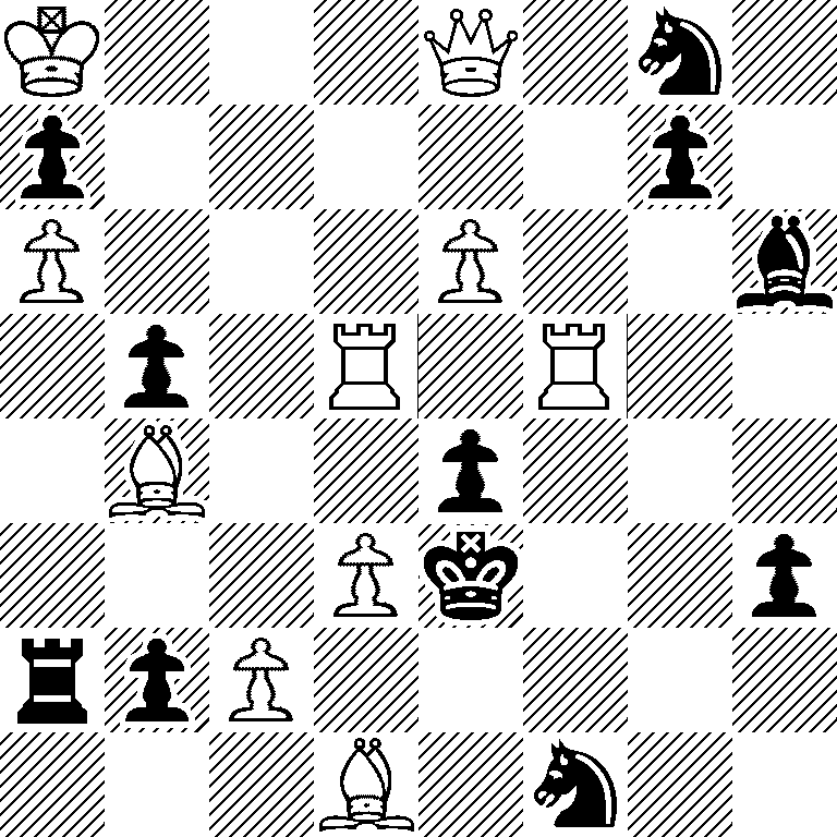 K3Q1n1/p5p1/P3P2b/1p1R1R2/1B2p3/3Pk2p/rpP5/3B1n2