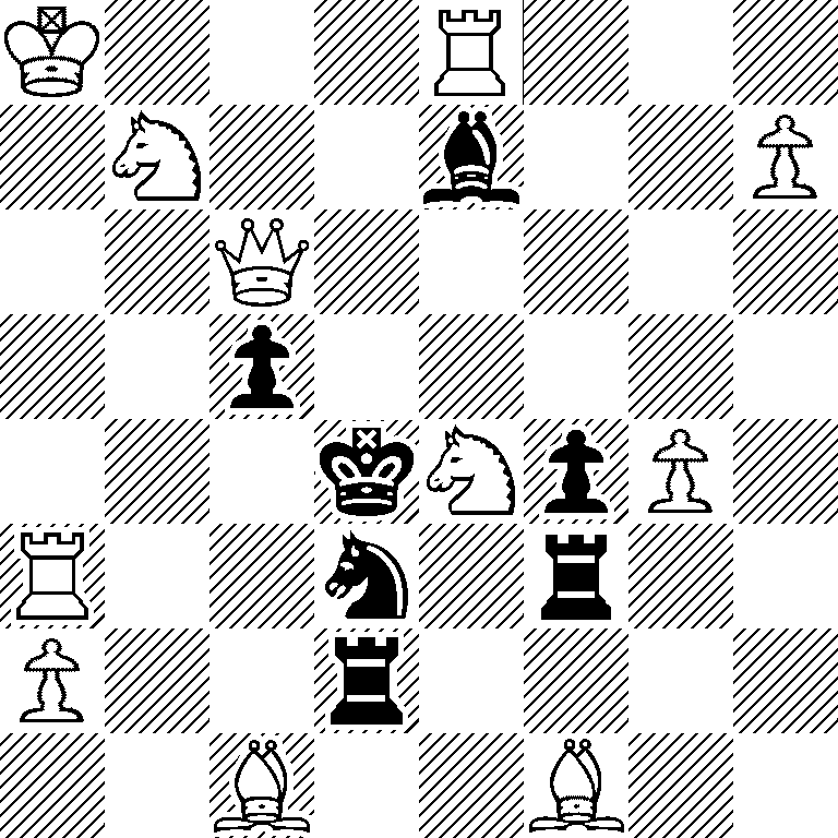 K3R3/1N2b2P/2Q5/2p5/3kNpP1/R2n1r2/P2r4/2B2B2