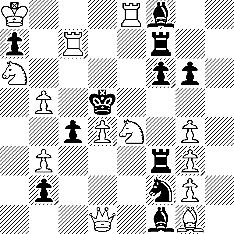 K3Rb2/p1R2r2/N4pp1/1P1k4/2pPN1P1/1P3rP1/1p3nP1/3Q1bB1