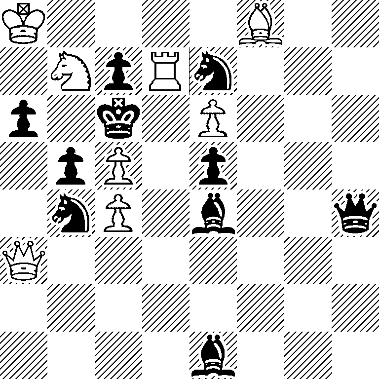 K4B2/1NpRn3/p1k1P3/1pP1p3/1nP1b2q/Q7/8/4b3