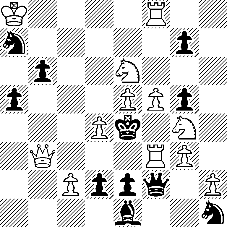 K4R2/n5p1/1p2N3/p3PPp1/3Pk1N1/1Q3RP1/2Pppq1P/4b2n