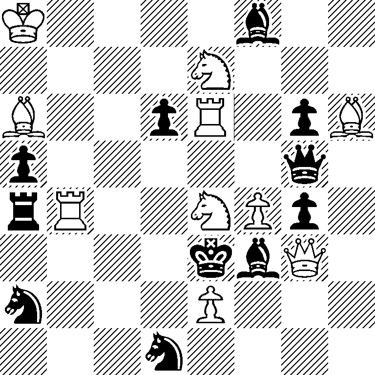K4b2/4N3/B2pR1pB/p5q1/rR2NPp1/4kbQ1/n3P3/3n4