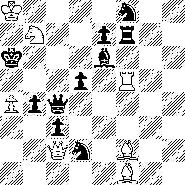 K4n2/1N2pr2/k3b3/3p1R2/Ppq5/2p5/2Qn1B2/5B2