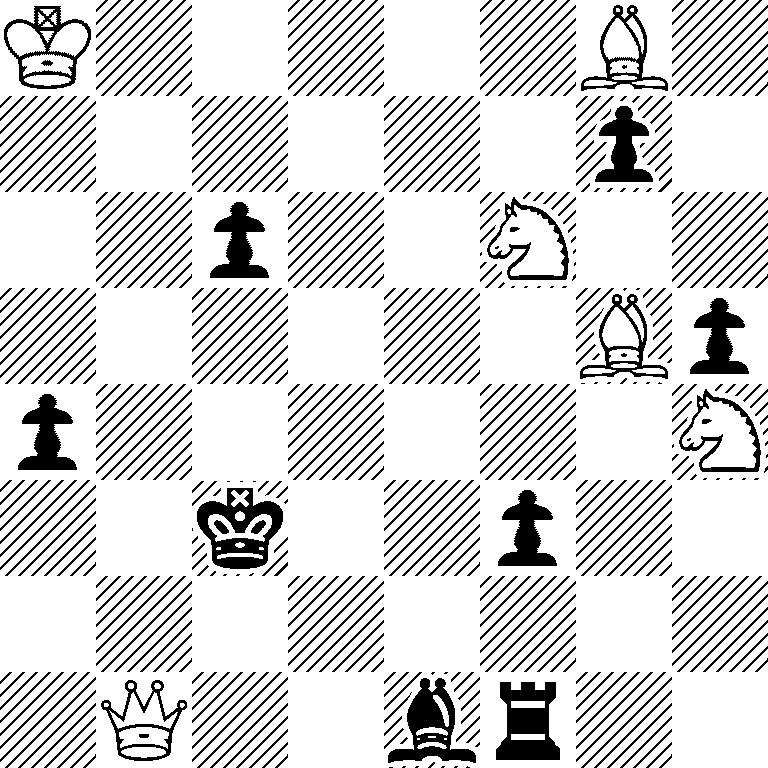 K5B1/6p1/2p2N2/6Bp/p6N/2k2p2/8/1Q2br2