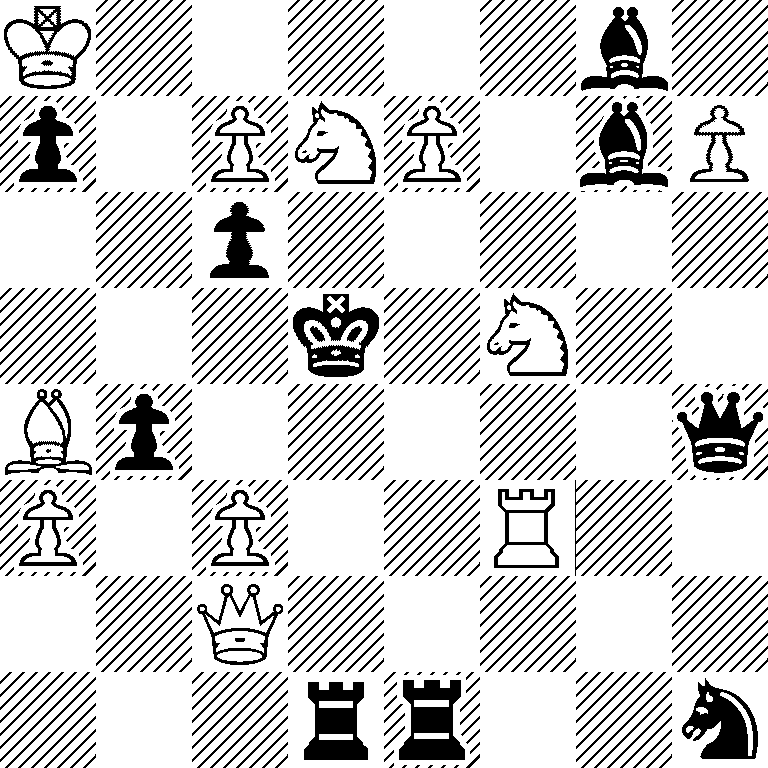 K5b1/p1PNP1bP/2p5/3k1N2/Bp5q/P1P2R2/2Q5/3rr2n