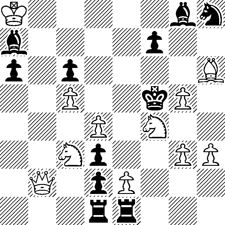 K5bn/b4p2/p1p4B/2P2kP1/3P1N2/2Np2PP/1Q1pP3/3rr3