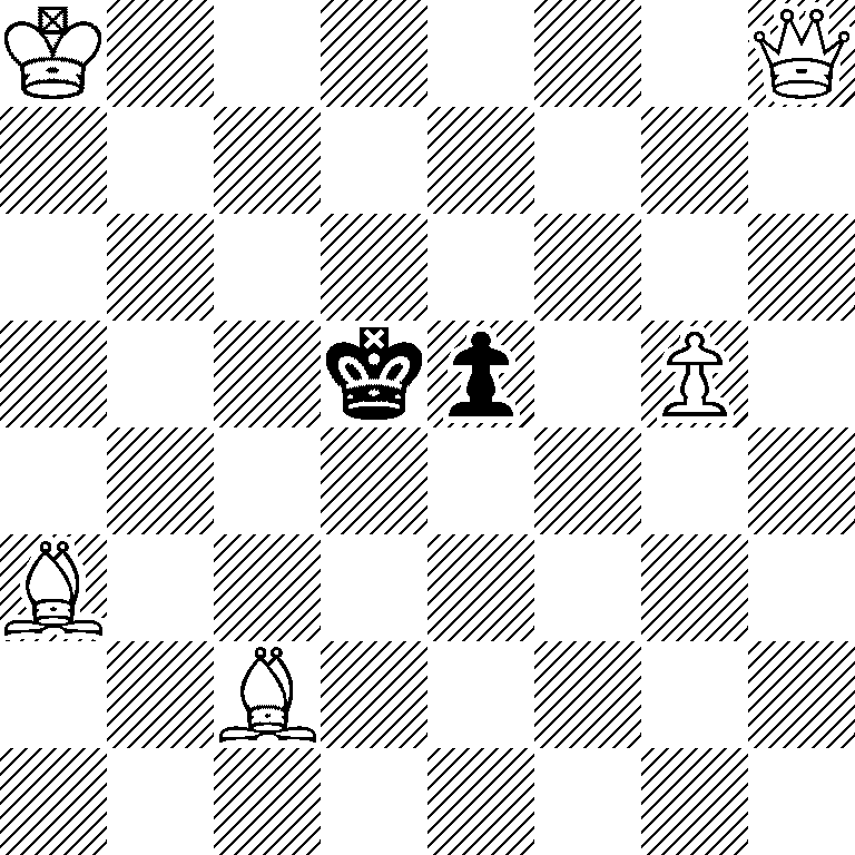 K6Q/8/8/3kp1P1/8/B7/2B5/8