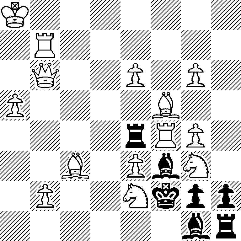 K7/1R6/1Q2P1P1/P4B2/4rRP1/2B1PbN1/1P2Nkpp/6br
