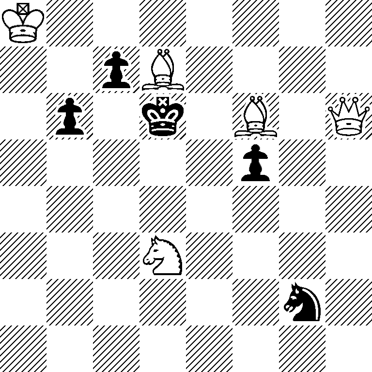 K7/2pB4/1p1k1B1Q/5p2/8/3N4/6n1/8