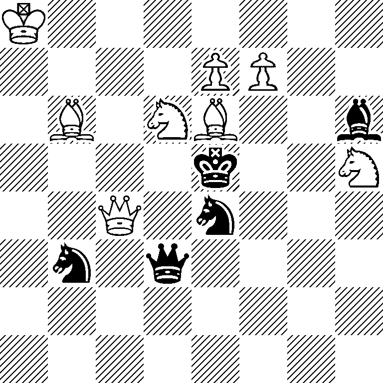 K7/4PP2/1B1NB2b/4k2N/2Q1n3/1n1q4/8/8