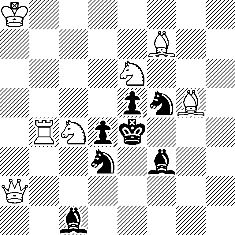 K7/5B2/4N3/4pnB1/1RNpk3/3n1b2/Q7/2b5