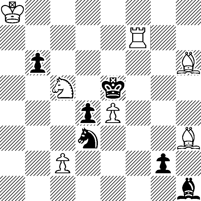 K7/5R2/1p5B/2N1k3/3pP3/3n3B/2P3p1/7b