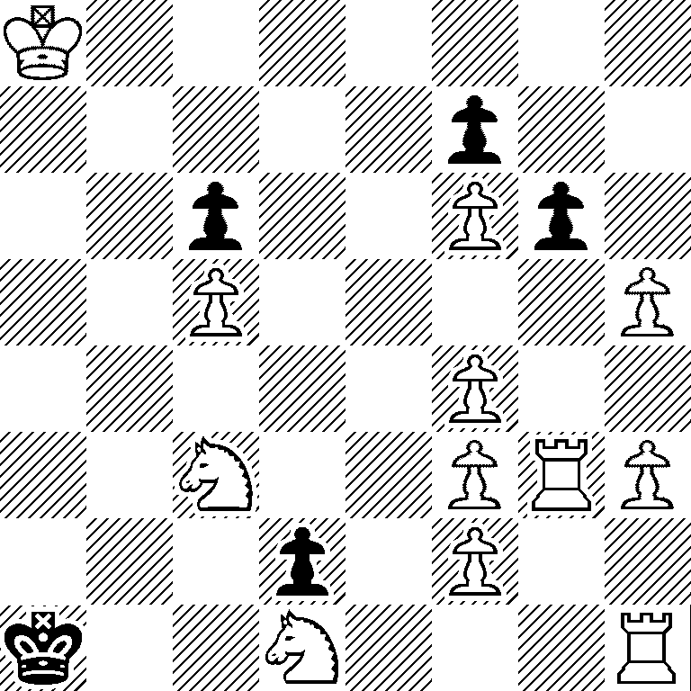 K7/5p2/2p2Pp1/2P4P/5P2/2N2PRP/3p1P2/k2N3R