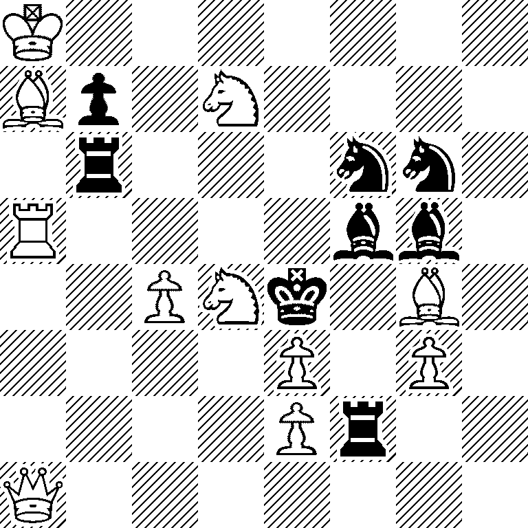 K7/Bp1N4/1r3nn1/R4bb1/2PNk1B1/4P1P1/4Pr2/Q7