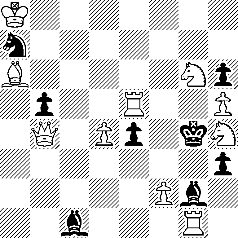 K7/n7/B5Np/1p2R2P/1Q1Pp1kN/7p/5Pb1/2b3R1