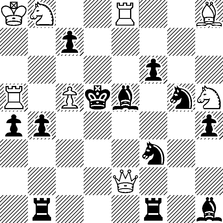 KN2R2B/2p5/5p2/R1Pkb1nN/pp5p/5n2/4Q3/1r3r1b