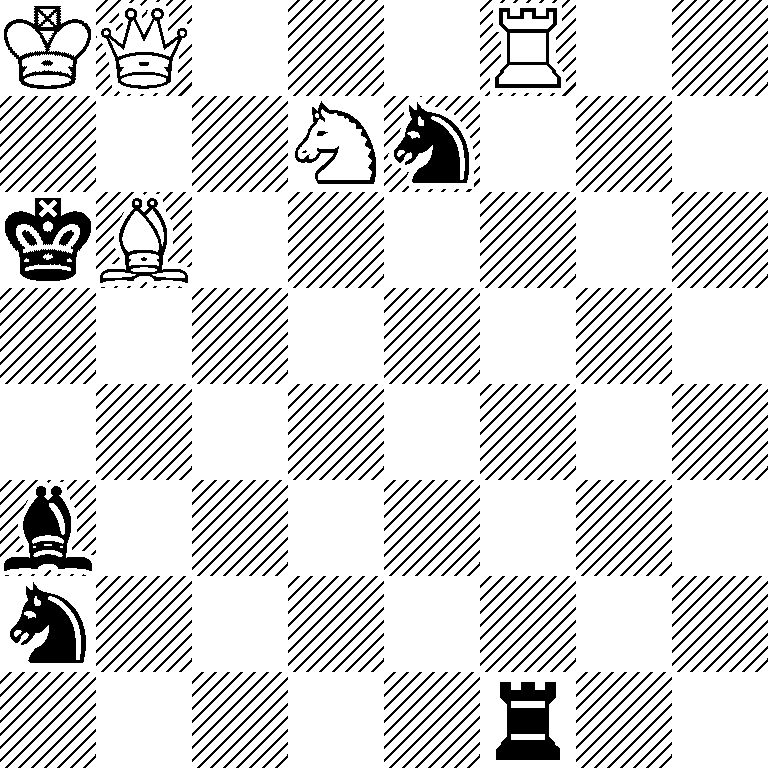 KQ3R2/3Nn3/kB6/8/8/b7/n7/5r2