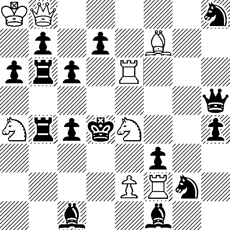 KQ5n/1p1p1B2/prp1R3/7q/NrpkN2p/5p2/4PRn1/2b2b2