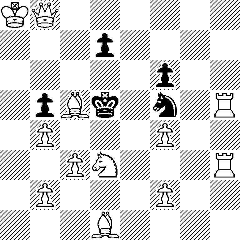 KQ6/3p4/5p2/1pBk1n1R/1P3P2/2PN3R/1P3P2/3B4