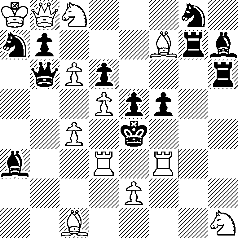 KQN3n1/np3Brb/1qPp3r/3Ppp2/2P1k3/b2R1R2/4P3/2B4N