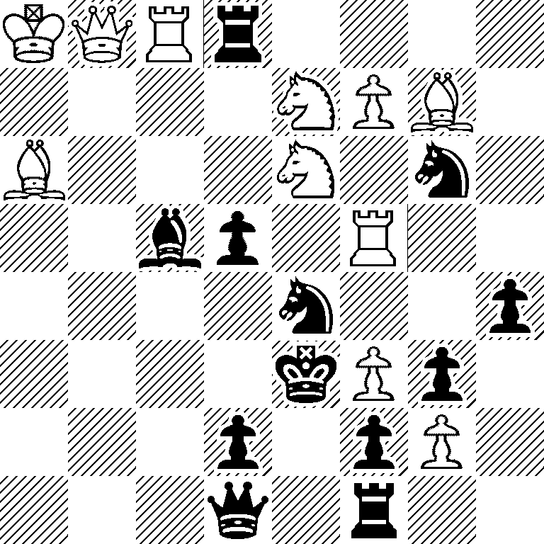 KQRr4/4NPB1/B3N1n1/2bp1R2/4n2p/4kPp1/3p1pP1/3q1r2
