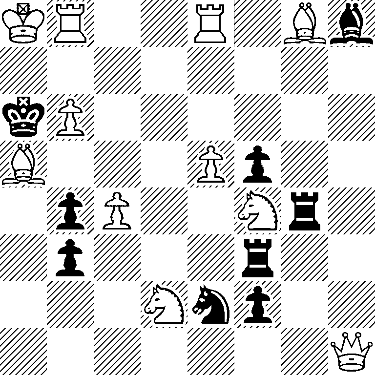 KR2R1Bb/8/kP6/B3Pp2/1pP2Nr1/1p3r2/3Nnp2/7Q