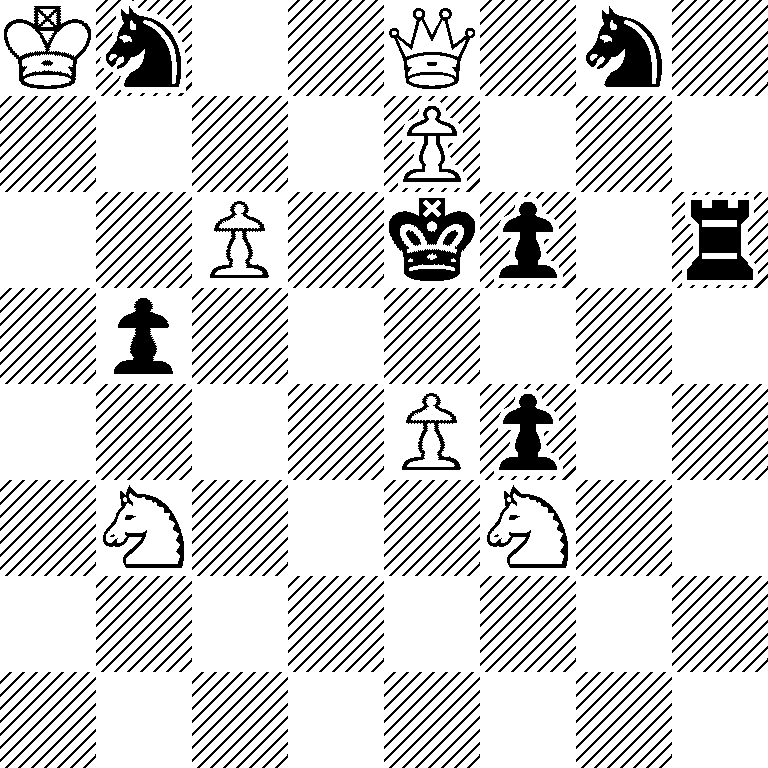 Kn2Q1n1/4P3/2P1kp1r/1p6/4Pp2/1N3N2/8/8
