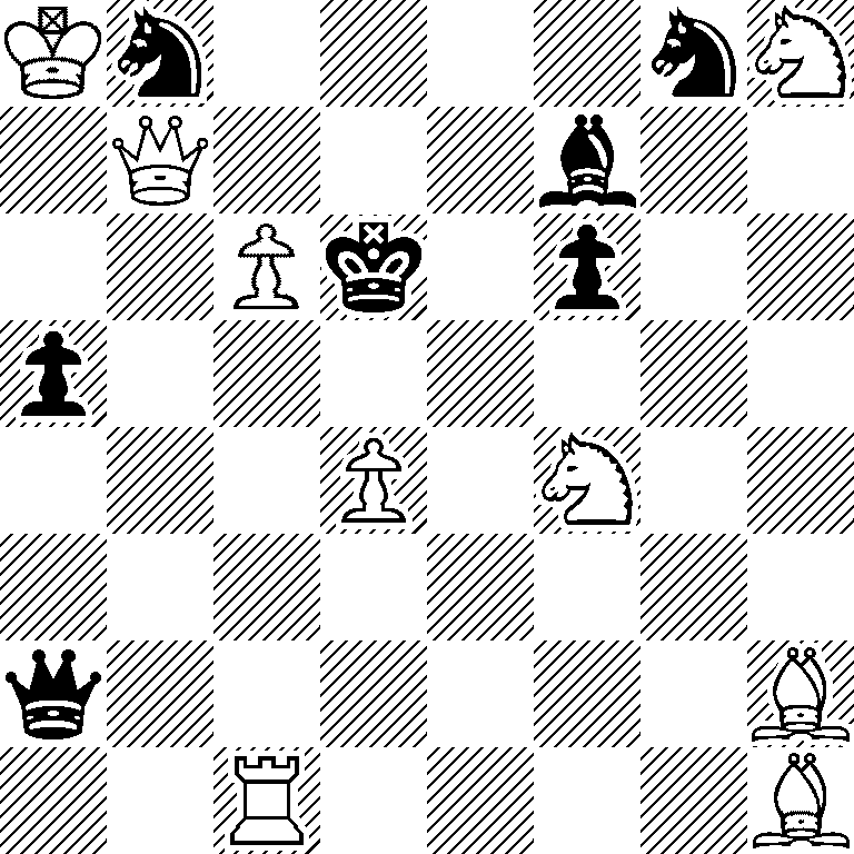 Kn4nN/1Q3b2/2Pk1p2/p7/3P1N2/8/q6B/2R4B