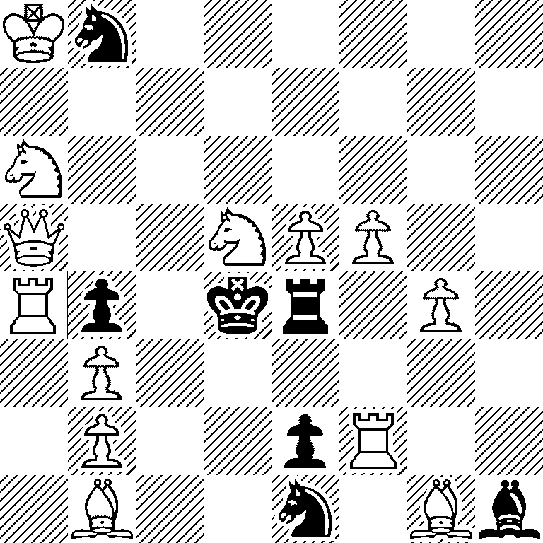 Kn6/8/N7/Q2NPP2/Rp1kr1P1/1P6/1P2pR2/1B2n1Bb