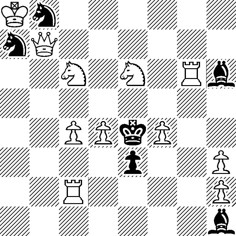 Kn6/nQ6/2N1N1Rb/8/2PPkP2/4p2P/2R4P/7b