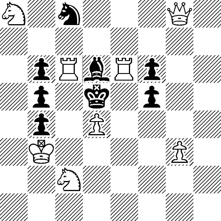 N1n3Q1/8/1pRbRp2/1p1k1p2/1p1P4/1K4P1/2N5/8