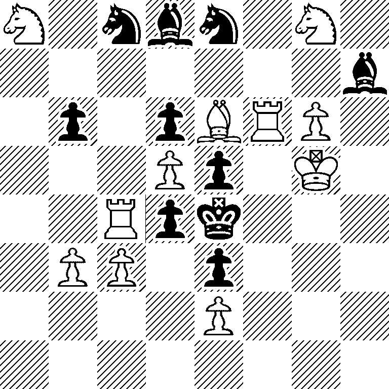 N1nbn1N1/7b/1p1pBRP1/3Pp1K1/2Rpk3/1PP1p3/4P3/8