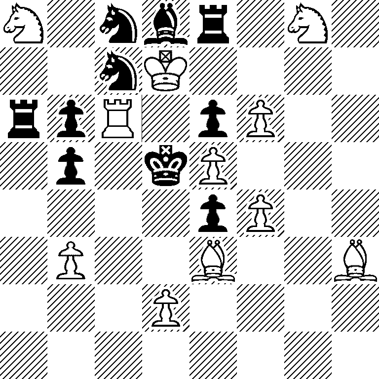 N1nbr1N1/2nK4/rpR1pP2/1p1kP3/4pP2/1P2B2B/3P4/8