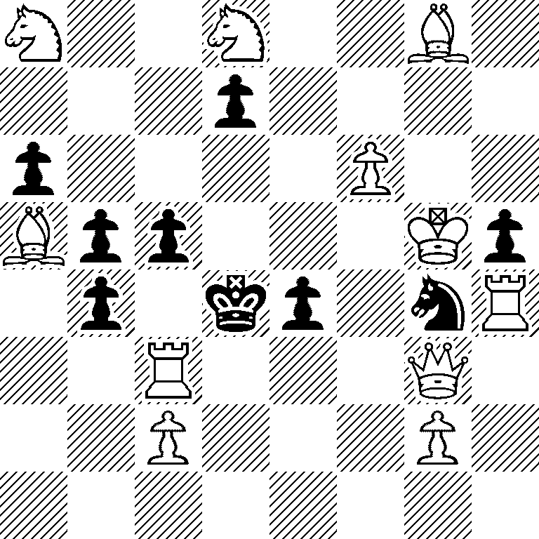 N2N2B1/3p4/p4P2/Bpp3Kp/1p1kp1nR/2R3Q1/2P3P1/8