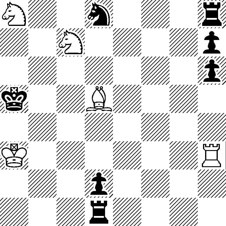 N2n3r/2N4p/7p/k2B4/8/K6R/3p4/3r4