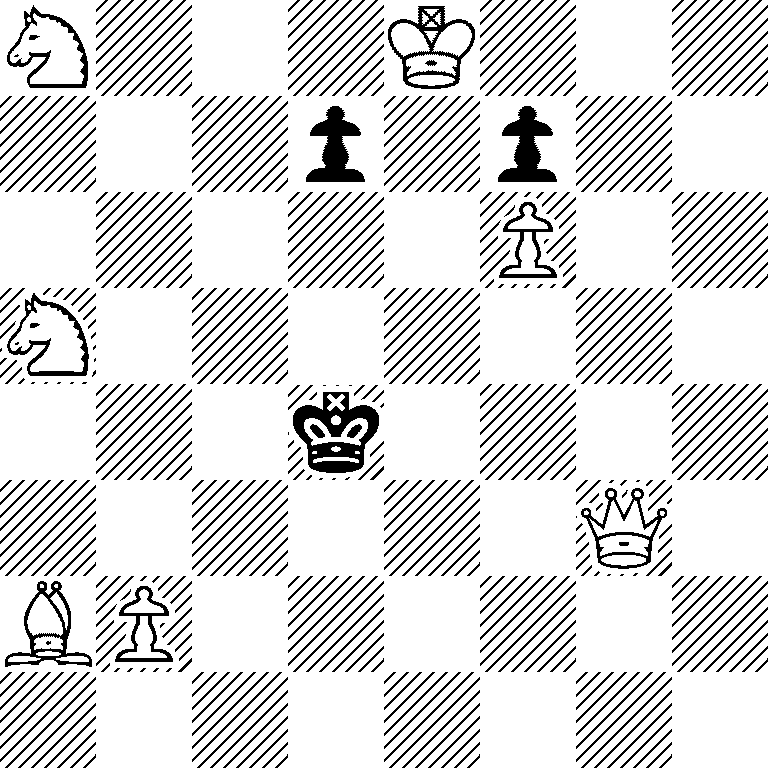 N3K3/3p1p2/5P2/N7/3k4/6Q1/BP6/8