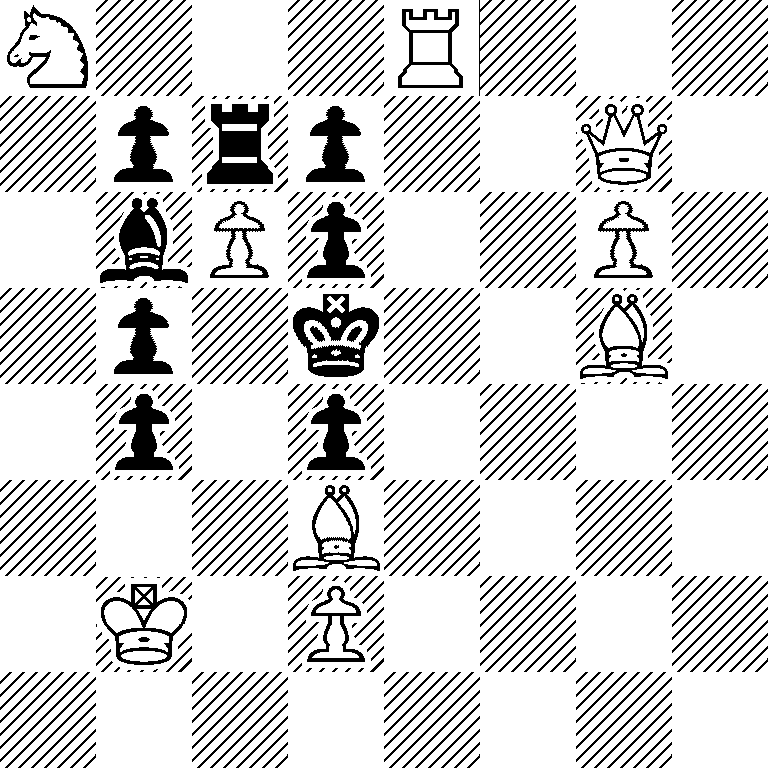 N3R3/1prp2Q1/1bPp2P1/1p1k2B1/1p1p4/3B4/1K1P4/8
