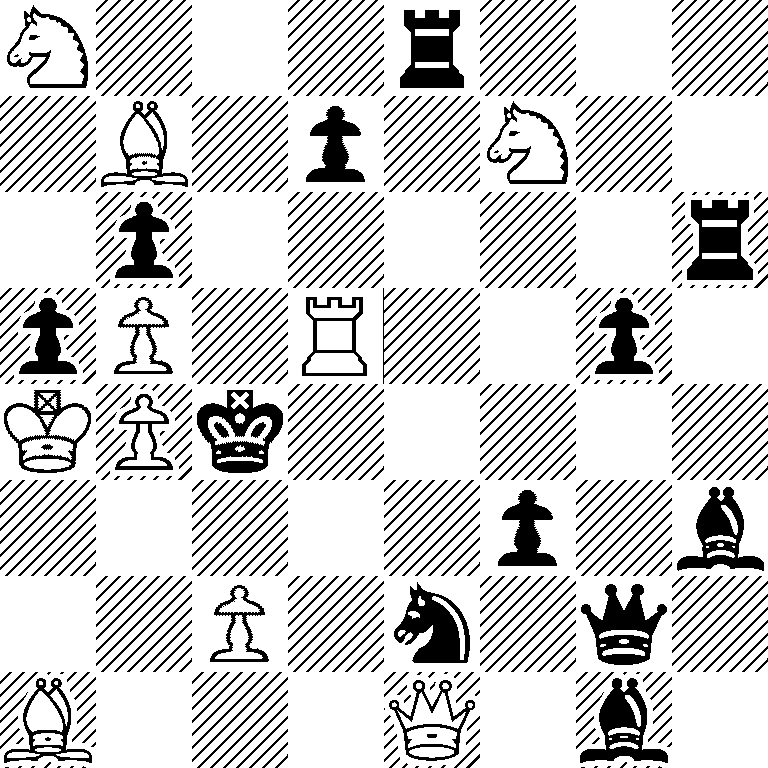 N3r3/1B1p1N2/1p5r/pP1R2p1/KPk5/5p1b/2P1n1q1/B3Q1b1