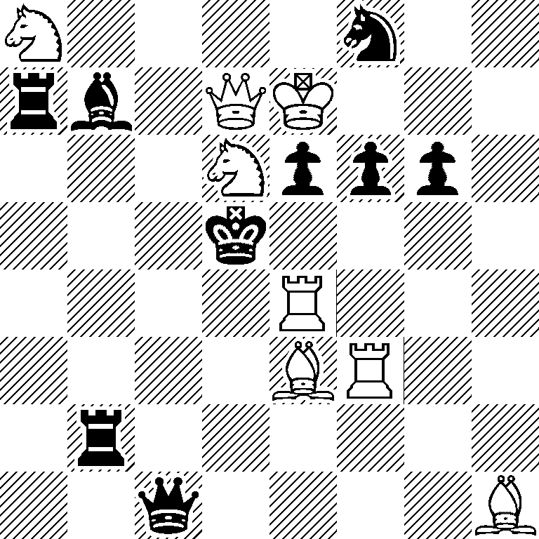 N4n2/rb1QK3/3Nppp1/3k4/4R3/4BR2/1r6/2q4B