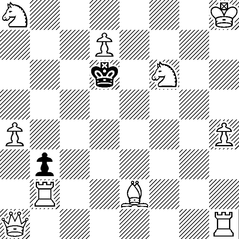 N6K/3P4/3k1N2/8/P6P/1p6/1R2B3/Q6R