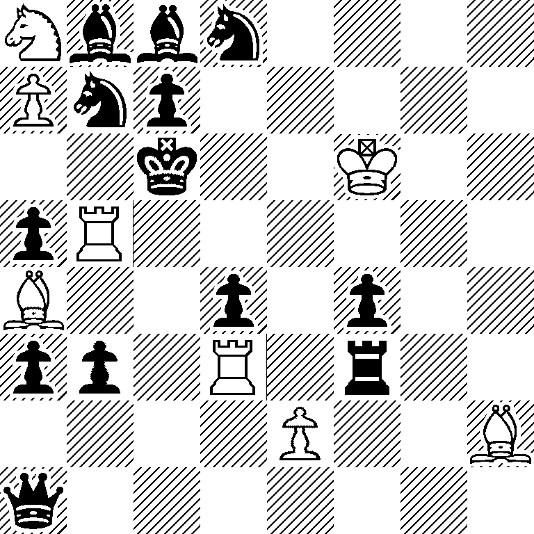 Nbbn4/Pnp5/2k2K2/pR6/B2p1p2/pp1R1r2/4P2B/q7