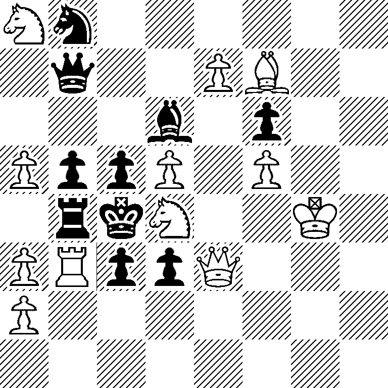 Nn6/1q2PB2/3b1p2/PppP1P2/1rkN2K1/PRppQ3/P7/8