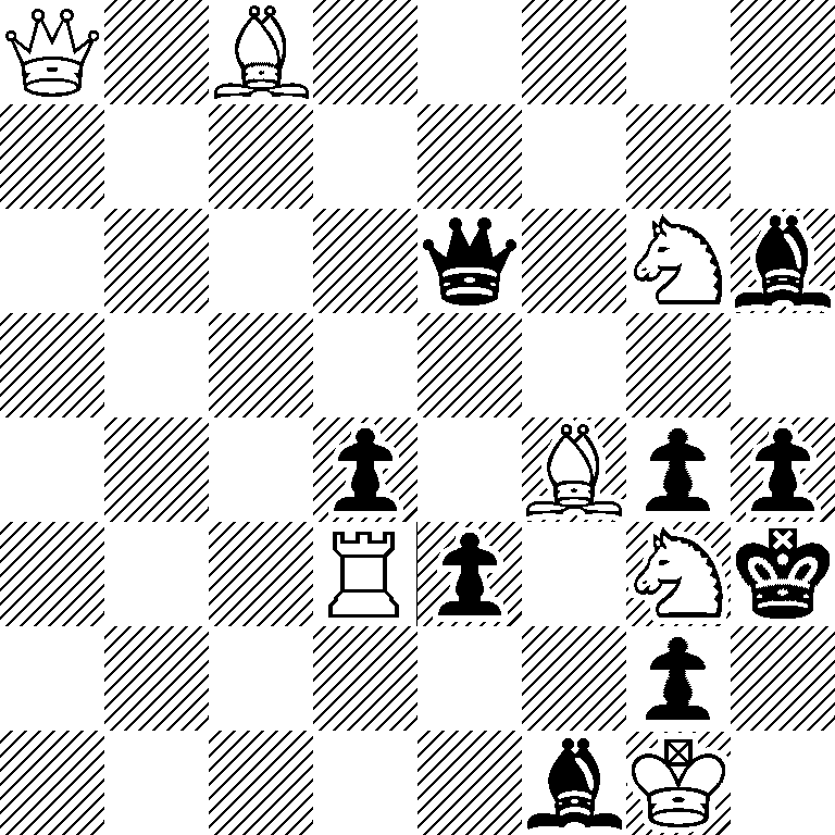 Q1B5/8/4q1Nb/8/3p1Bpp/3Rp1Nk/6p1/5bK1