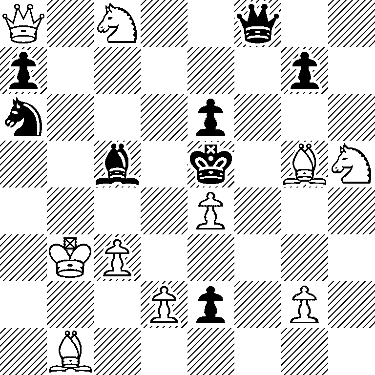 Q1N2q2/p5p1/n3p3/2b1k1BN/4P3/1KP5/3Pp1P1/1B6